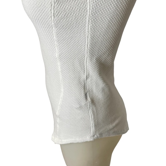 Waffle Knit White Long Sleeve Top With Boho Pattern On Sleeve - Picture 6 of 15